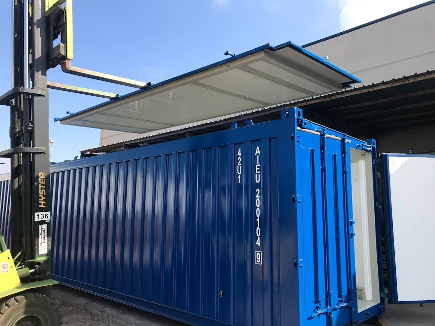 CONTENEDOR MARÍTIMO DE 40 PIES CON TECHO ABIERTO